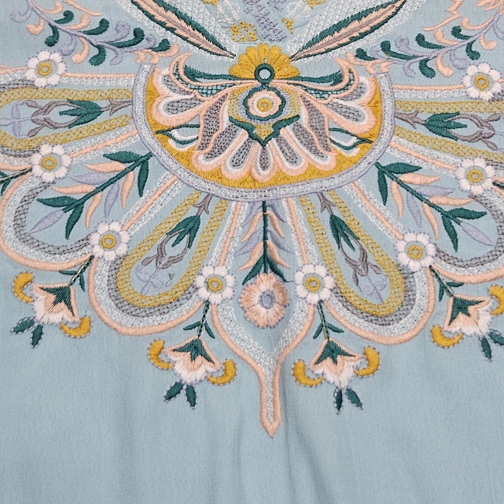 Soft Surroundings Top Women's PXS River Islands Embroidered Tunic Boho Floral - Picture 3 of 12
